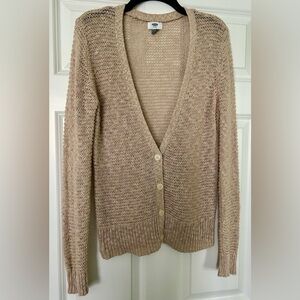 Old Navy Women's Tan Loose Knit Cardigan Sweater